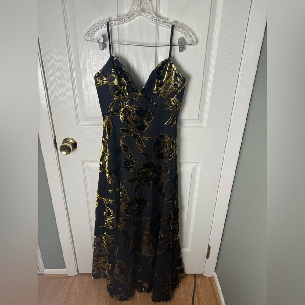 Helsi Edith Metallic Floral Midi Dress S - Picture 2 of 10